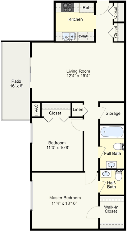 The Cedar two bedroom floor plan